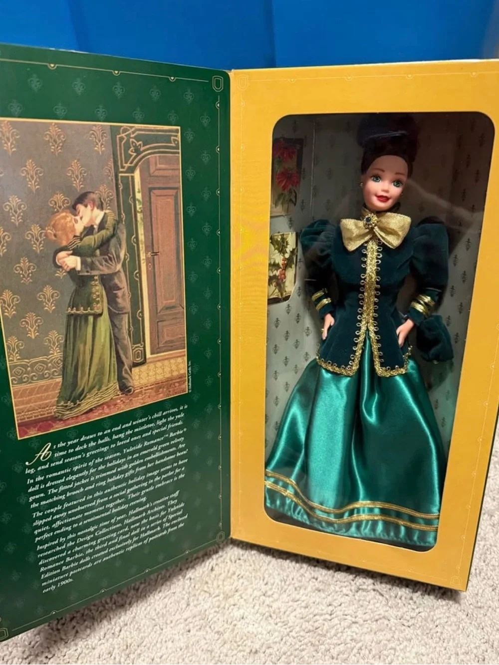 Barbie Yuletide Romance Green & Gold Collector Box Art